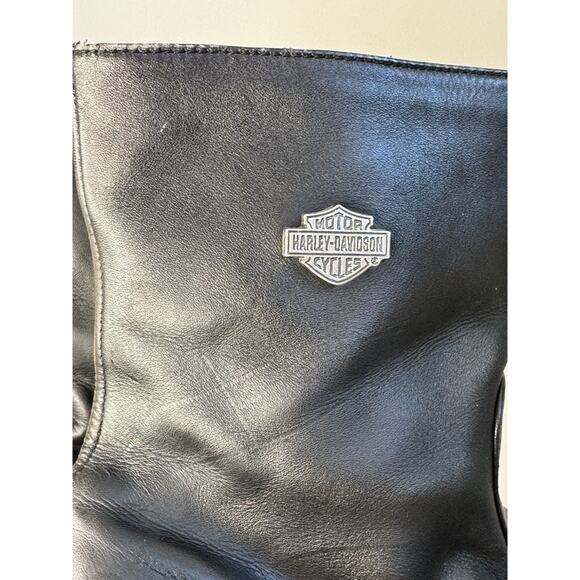 Harley Davidson Pavement 6” Black Leather Chunky Bootie Moto 8.5 8 1/2 Y2K Women - Picture 8 of 11